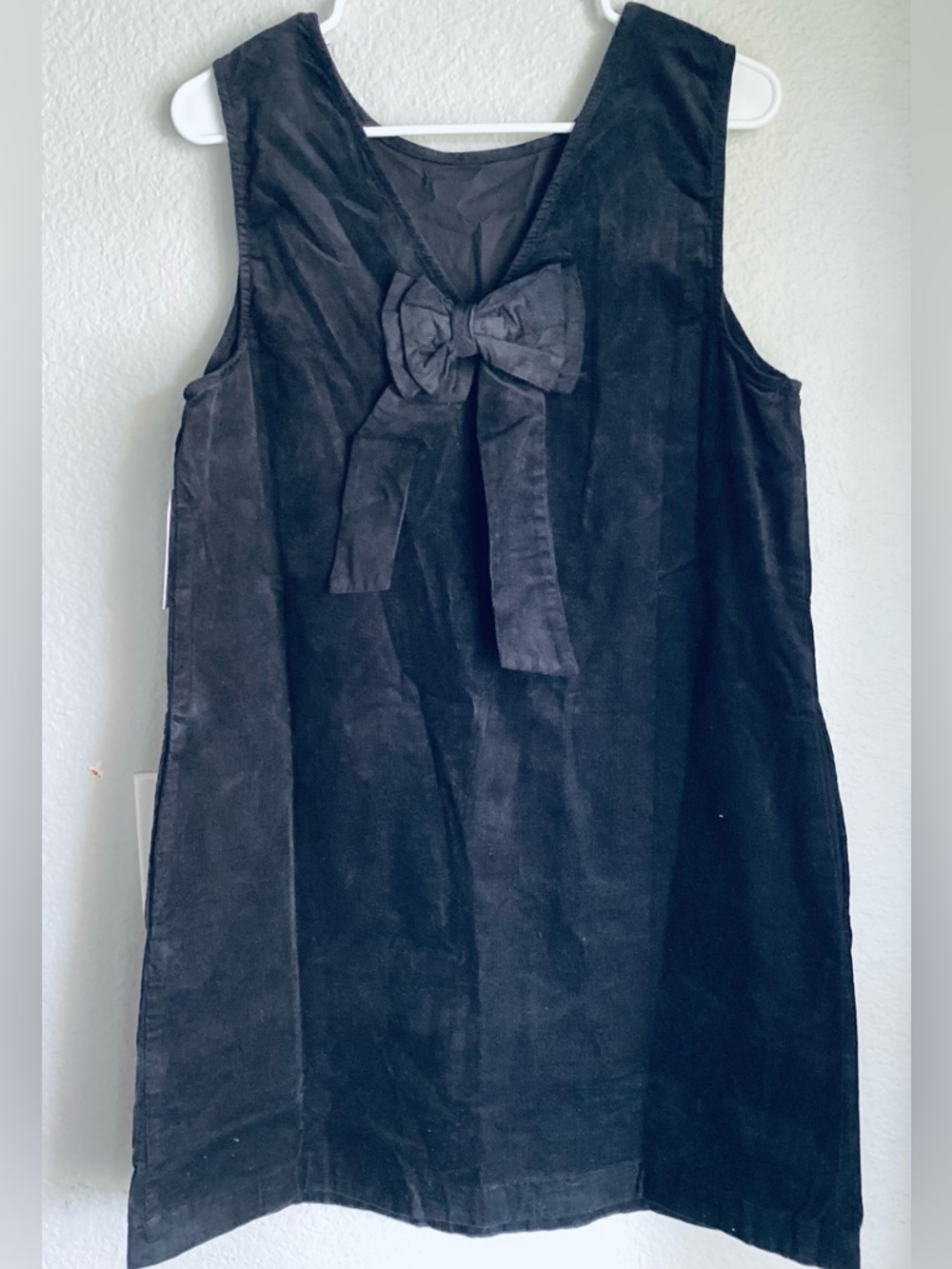 Time and Tru Black Velvet Bow-Front Dress